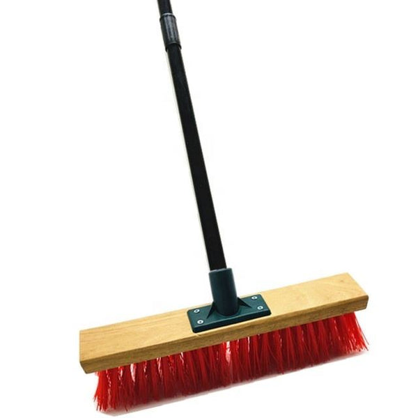 Brush, Wood Head, Hard Bristles, 60 cm, Red