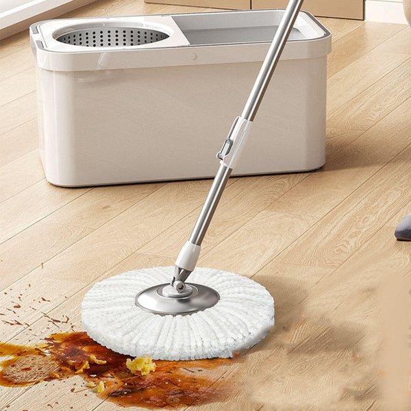 Dry Mop Set, Polyester, with Steel Frame and Rod, 80 cm, White, All Steel