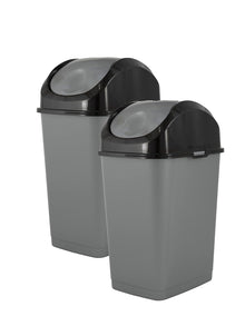 Dust Bin, Plastic, Quadrate, Push Top, 100L, Light Grey