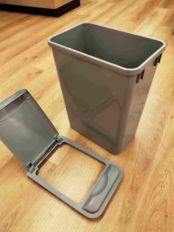 Dust Bin, Plastic, Rectangular, Push Top, 15L, Grey