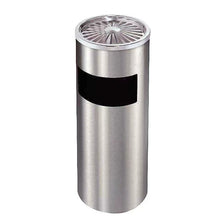 Dust Bin, Steel, Round, Ashtray Top , 25 x 61 cm, Silver