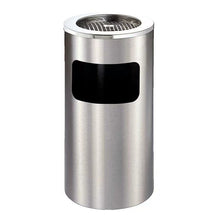 Dust Bin, Steel, Round, Ashtray Top , 25 x 61 cm, Silver