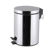 Dust Bin, Plastic, Round, Center Pedal, with Bucket, Basket, Handle , 8L, Grey
