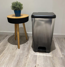 Dust Bin, Plastic, Rectangular, Center Pedal, Dual Compartment, 40L, Grey