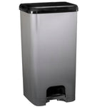 Dust Bin, Plastic, Rectangular, Center Pedal, Dual Compartment, 40L, Grey