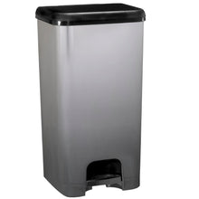 Dust Bin, Plastic, Rectangular, Center Pedal, Dual Compartment, 40L, Grey