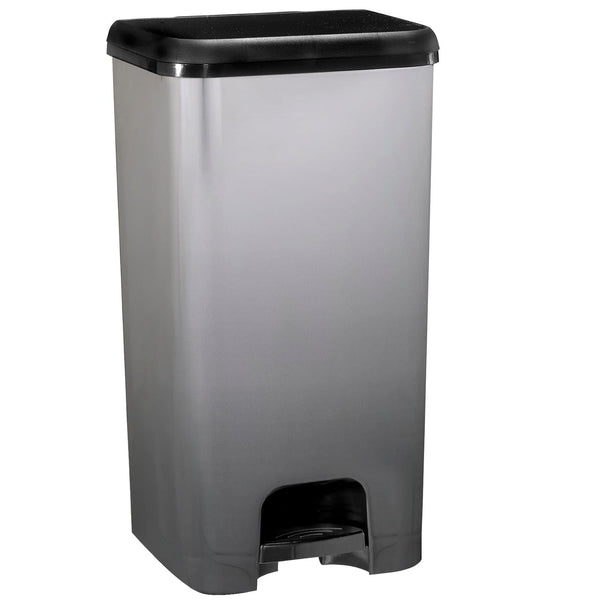 Dust Bin, Plastic, Rectangular, Center Pedal, Dual Compartment, 40L, Grey