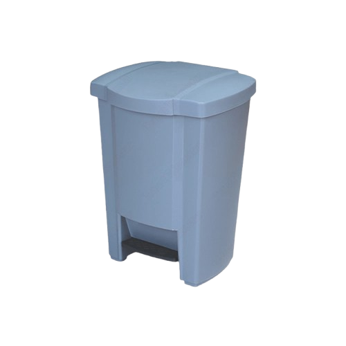 Dust Bin, Plastic, Rectangular, Center Pedal , 15L, Grey