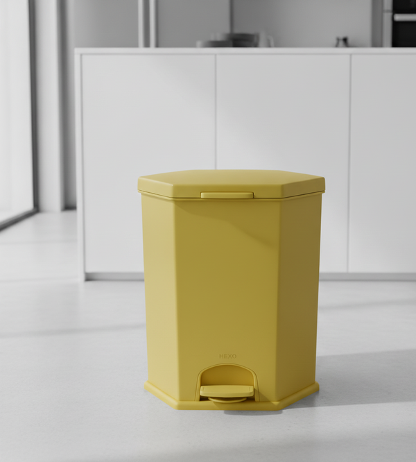 Dust Bin, Plastic, Hexagonal, Center Pedal